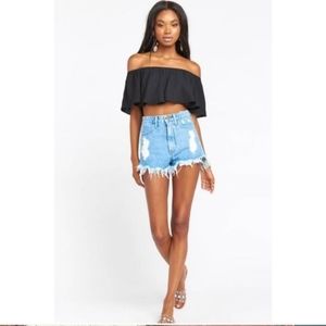 Show Me Your Mumu Heidi Ruffle Crop top New